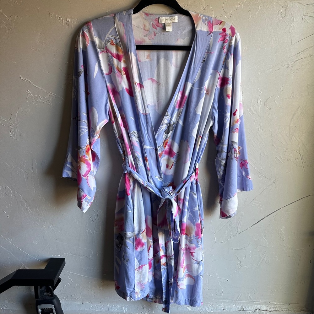 Yumi Kim Morning Light Floral‎ Wrap Robe Pastel Boho Chic Kimono Wedding Sz S